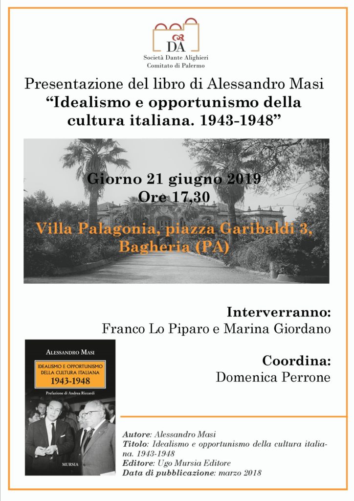 Presentazione del libro di Alessandro Masi del 21 giugno 2019